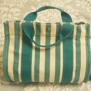 HERMES toile striped cannes tote authentic